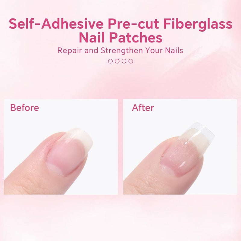 KADS 70Pcs Pre-Cut Fiberglass Silk Nail Tips - 10 Sheets x 7 Sizes (00-6), Full Cover False Nails, Glossy & Durable Artificial Nails for Acrylic, Gel Extensions & Manicure - Image 3